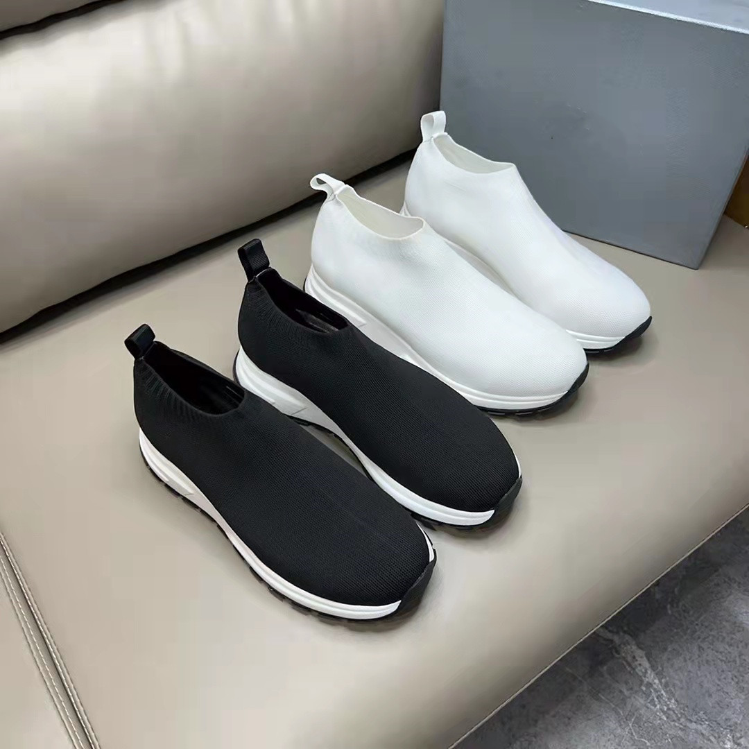 

Top Quality White Black Mesh Sneakers Shoes Men Material Triangle Downtown Comfort Perfect Skateboard Walking Slip-on LoafesEU38-46