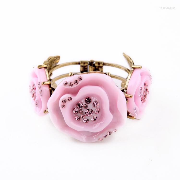 

Bangle Delicate Ethnic Spike Bangles Flower Gold Color 2022 Fashion Enamel For Women Friendship Jewelry