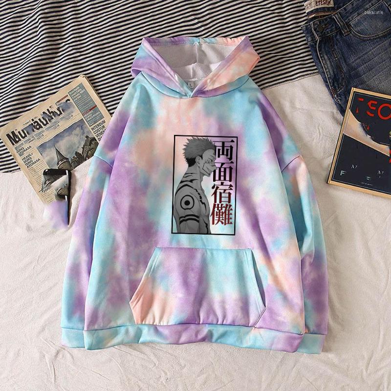 

Men's Hoodies Anime Jujutsu Kaisen Harajuku Fashion Men Women Sweatshirt Pullover Hip Hop Ulzzang Tie-dye Streetwear Unisex, Purple