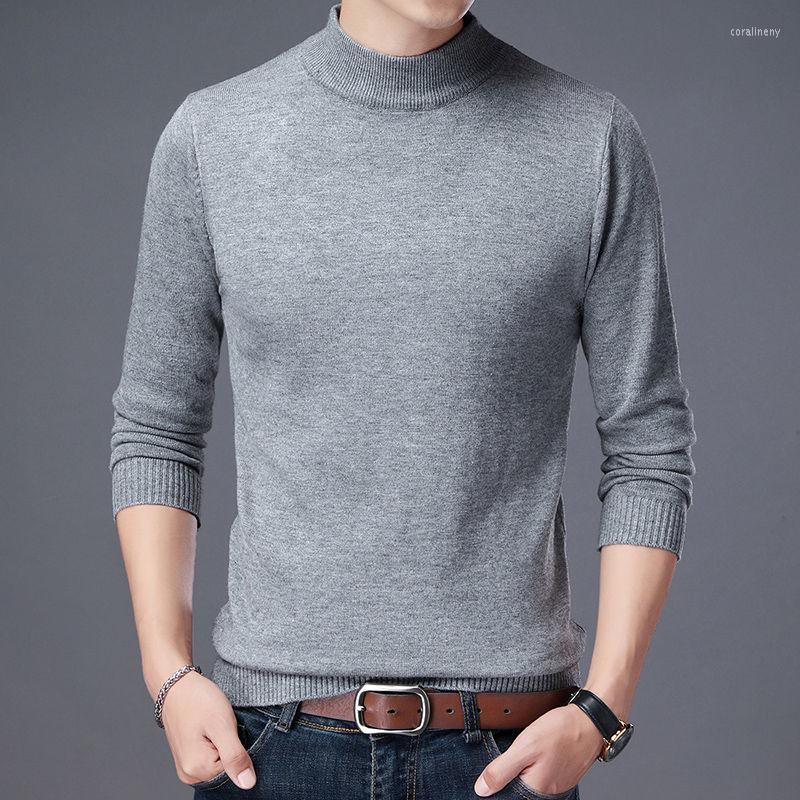 

Men's Sweaters Sweater Warm Men's Half Turtleneck Solid Color Pullover Fashion Thickening Middle-aged Long-sleeved Top Pullovers Homme, Qianhui