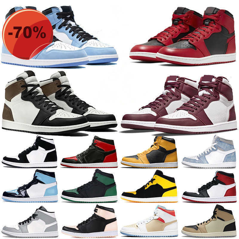 

Mens 1 High Og Basketball Shoes Mens Trainers Sports Sneakers Bordeaux Brotherhood Dark Mocha Bubble Gum Chicago Obsidian Fragment Shadow