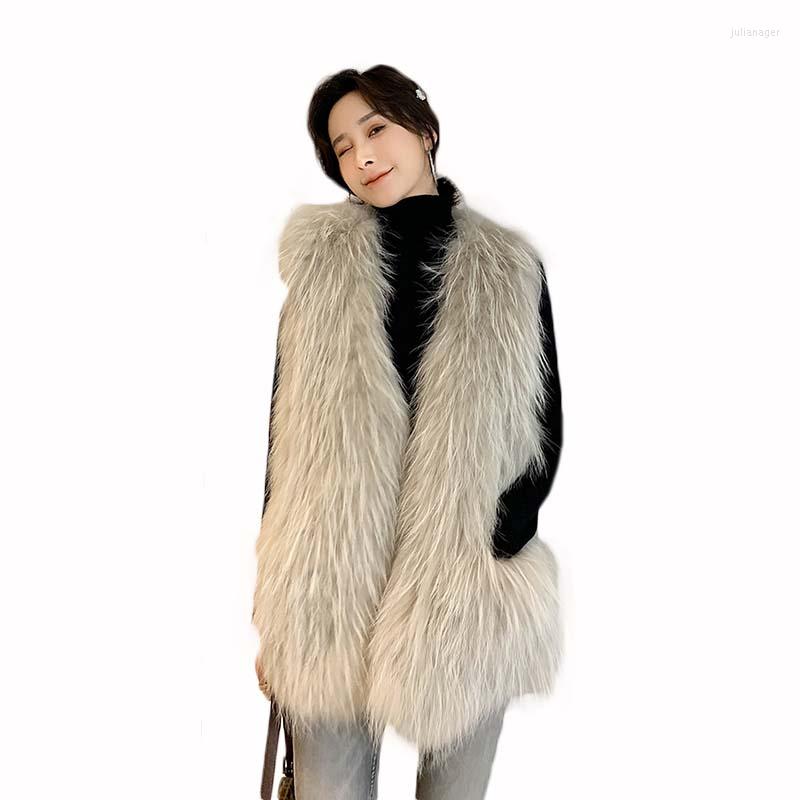 

Women' Fur Vest 2022 Autumn And Winter Temperament Fashion Female Imitation Mid-Length Outerwear Y725, Pink