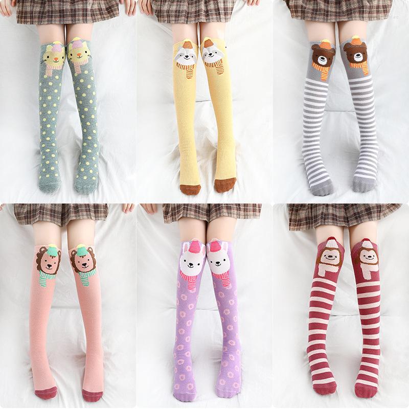 

Women Socks 6 Color Children Stocking Gril Long Stockings 3 To 12 Years Old Girl Thigh High Sock Spring And Autumn Students The Calf, Pink