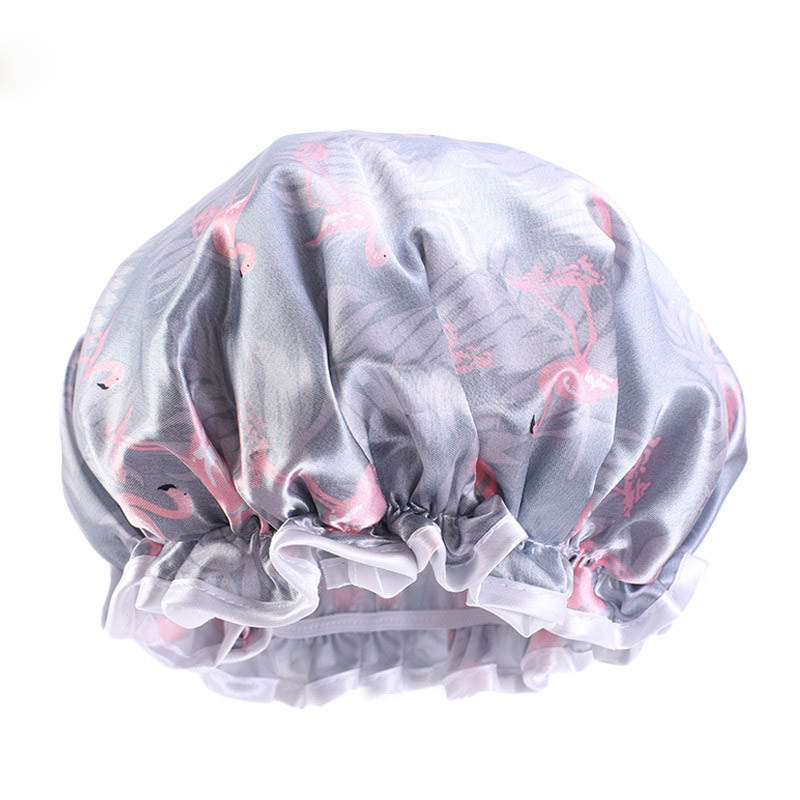

Sleeping Caps Satin Double Layer Bonnet For Beauty Hair Protection Elastic Band Cap With Waterproof PE Wholesale, Mix all colors