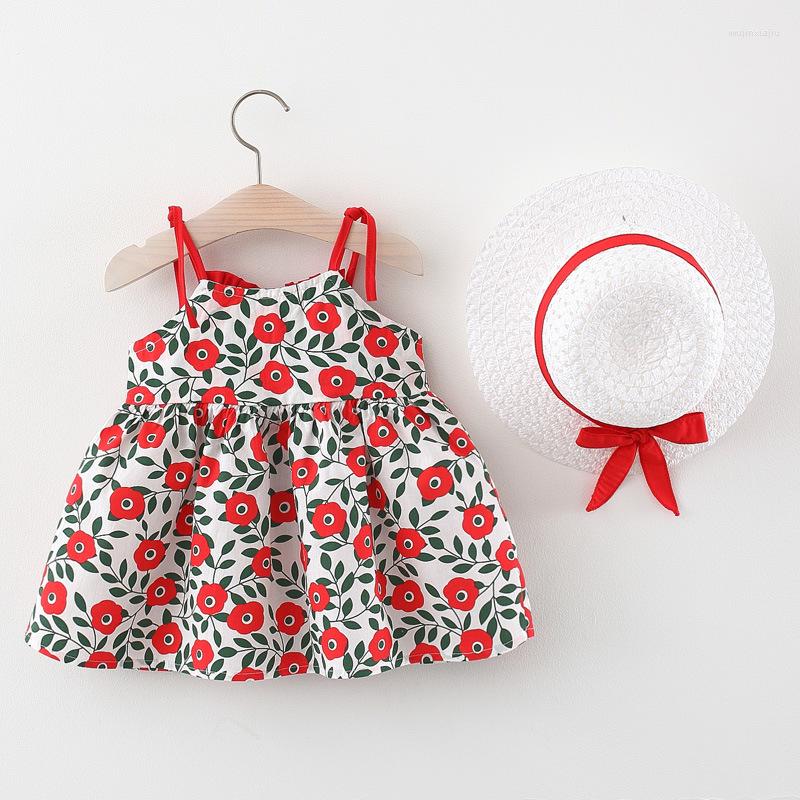 

Girl Dresses 1 Year Baby Birthday Girl's Summer Clothes Dress Hat For Born Girls Clothing Infant Outfit Thin Cool, Red