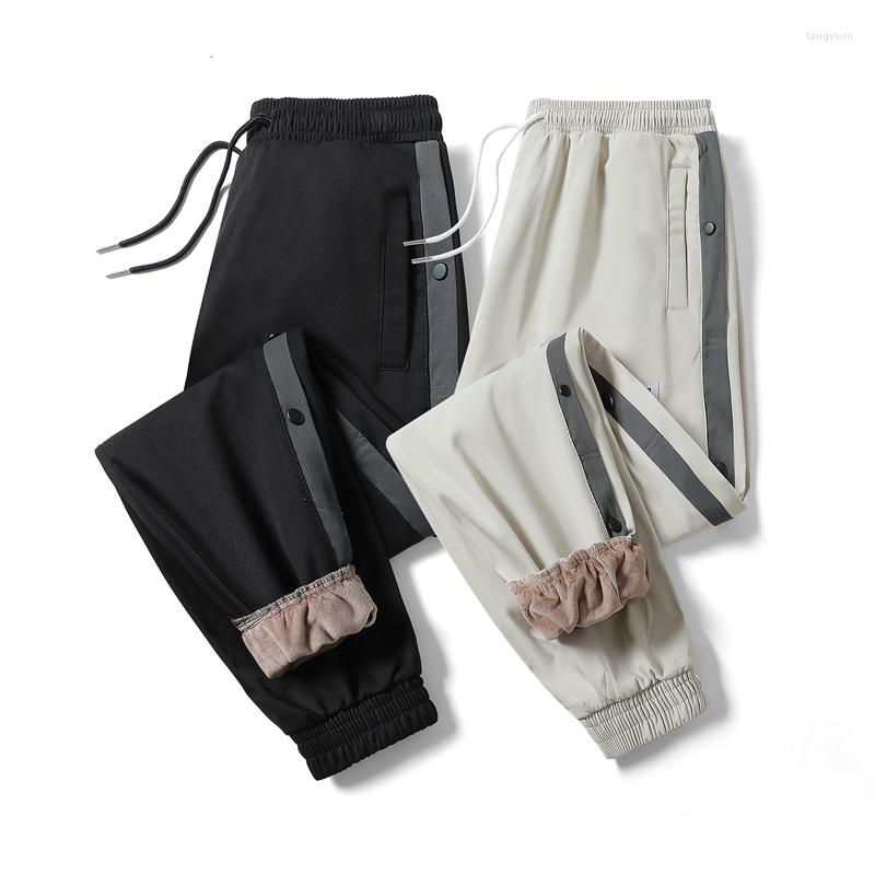 

Men's Pants 2022 Winter Warm Loose Fleece Men Casual Baggy Joggers Sportswear Plus Size 8XL Thick Sweatpants For, Black-63