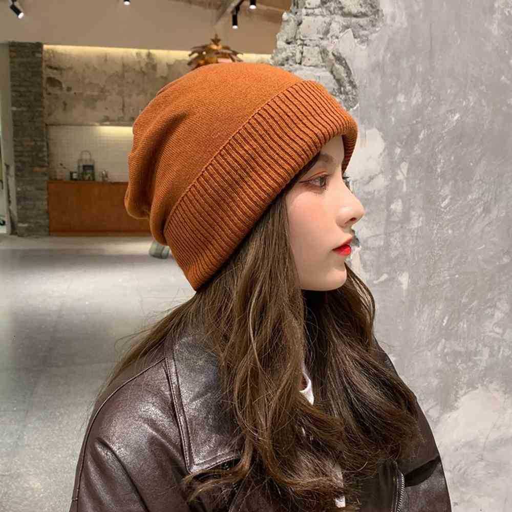 

hats girl winter wool hat fashion Korean COTTON HAT versatile cold warm moon knitted autumn and, Red