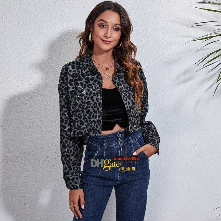 

Women's Jackets spring And Autumn Lapel Casual Shirt Jacket Fashion Leopard Short Front Long Loose Version Thin, Black
