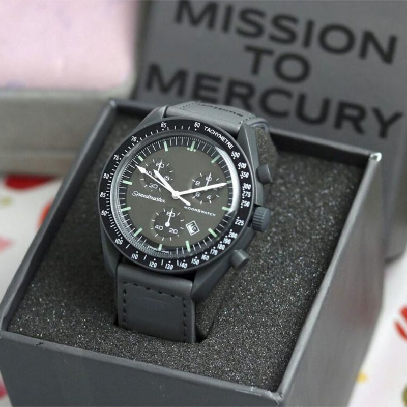 

Bioceramic Moonswatch Quarz Chronograph Mens Watch Mission Mercury 42mm Nylon Luxury Watch James montre de luxe Limited Edition master swatchity wristwatches, Box