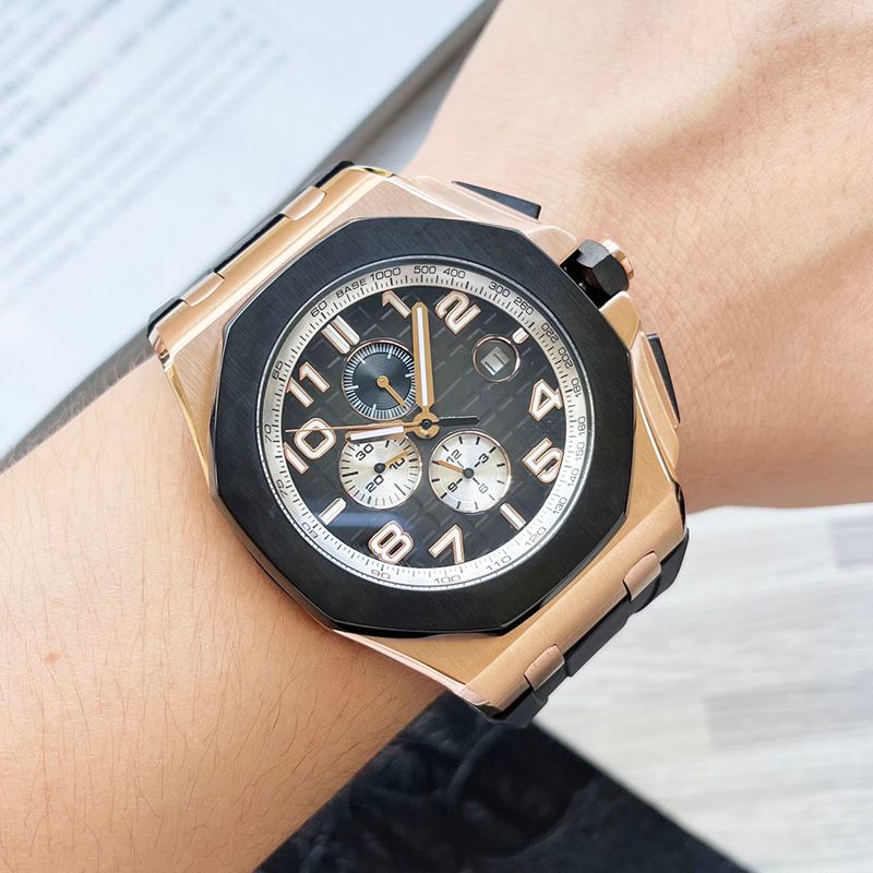 

Mens Mechanical Watch Business Watch Life Waterproof Steel Case Classic Watches 44mm Montre De Luxe Wristwatches, Color 1