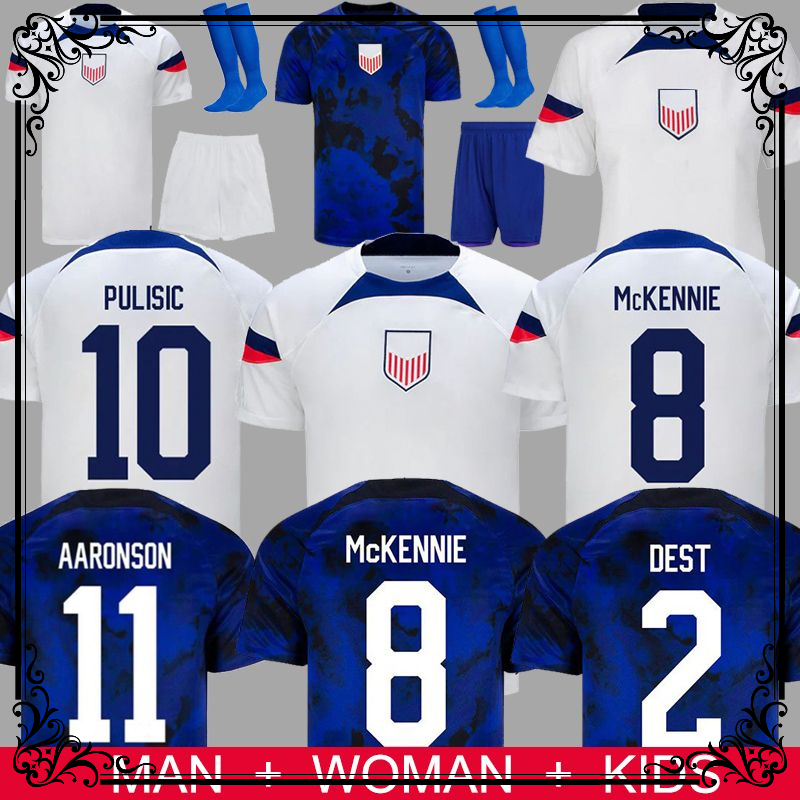 

PULISIC DEST MCKENNIE world cup Soccer Jerseys 2022 AARONSON MUSAH usAS MORGAN LLOYD America Football Shirt United States LLETGET MEN KIDS SETS KITS, Kids away