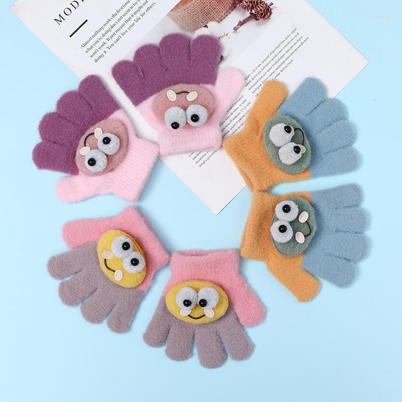 

Hair Accessories Winter 1-3 Years Born Baby Cute Cartoon Bear Five-finger Gloves Boy Girls Soft Outdoor Warm Children Kid, 1 pair by random