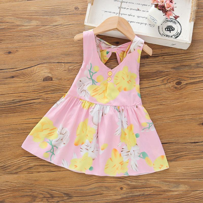 

Girl Dresses Dress For Girls Summer Fashion Print Beach Princess Casual Children Clothing, Beige