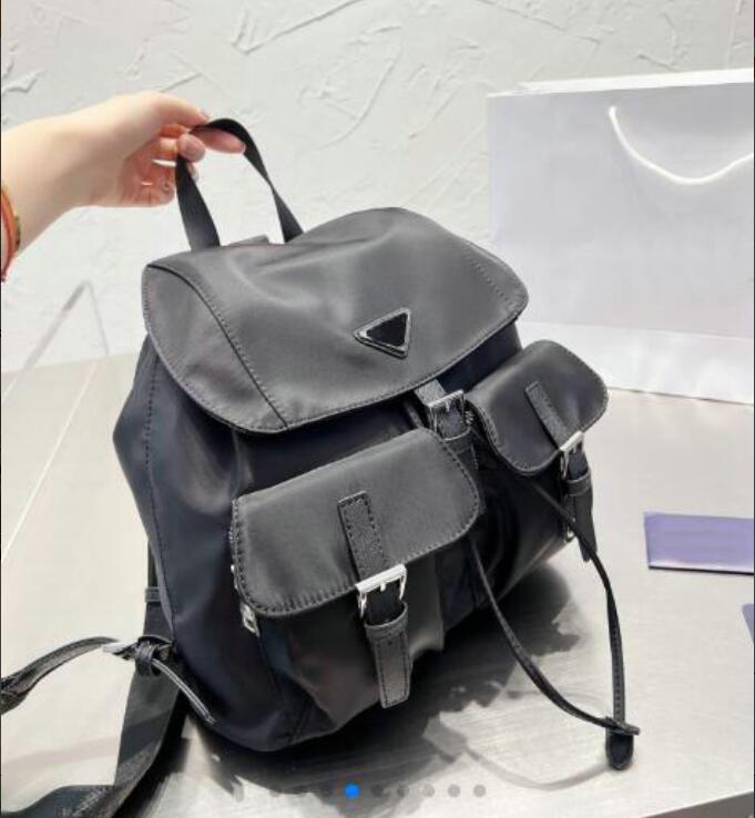 

designer Backpack Style Women Student School Bag Travel Casual Waterproof Shoulder Bags brands Large Capacity Nylon Rucksack Purses, Black