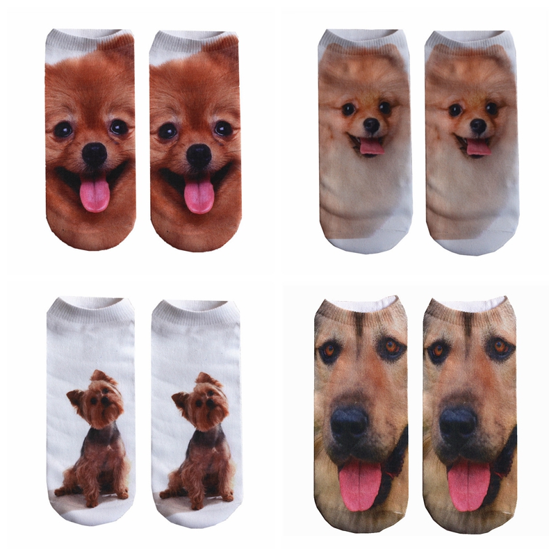 

Socks 3D Dog Printing Women Pet Design Short Fashion Low Ankle Kids Funny Sock With Print Unisex Kawaii Clothing Accessories Drop De Smts4, As details
