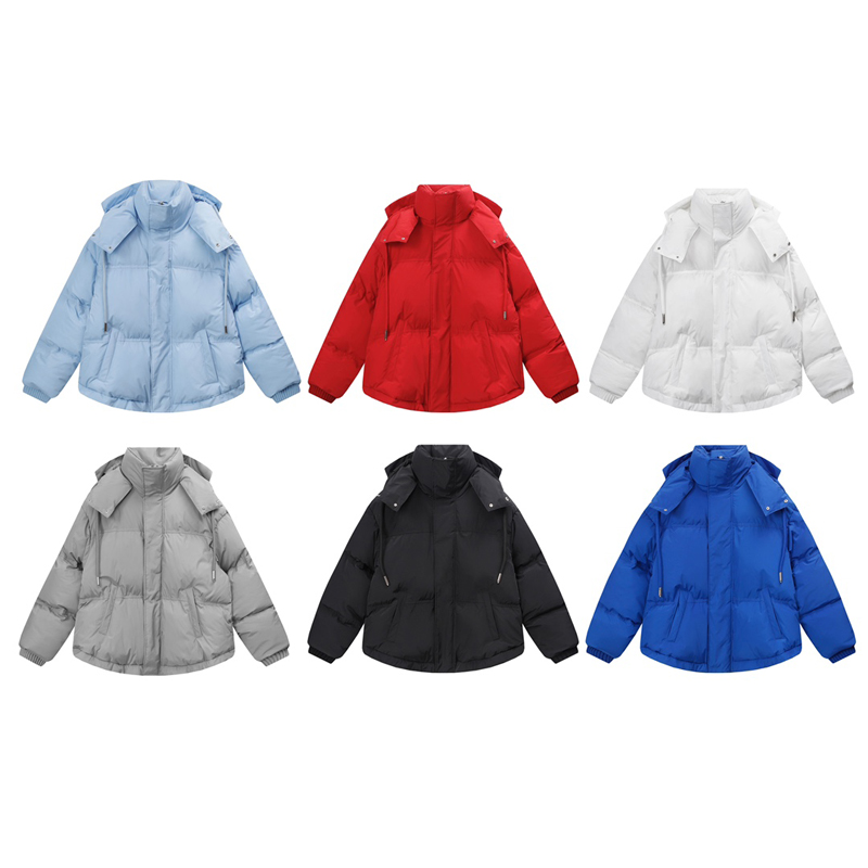 

22fw Autumn Winter Men Women Coat Europe Outerwear Hooded Cold Proof Wind Proof Warm Cotton Padded Jacket, Red