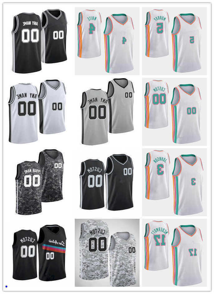 

75th Custom Jersey San Antonio''Spurs''Men Women Youth Keldon 3 Johnson Dejounte 5 Murray Derrick 4 White Doug 17 McDermott Basketball Jerseys, Color