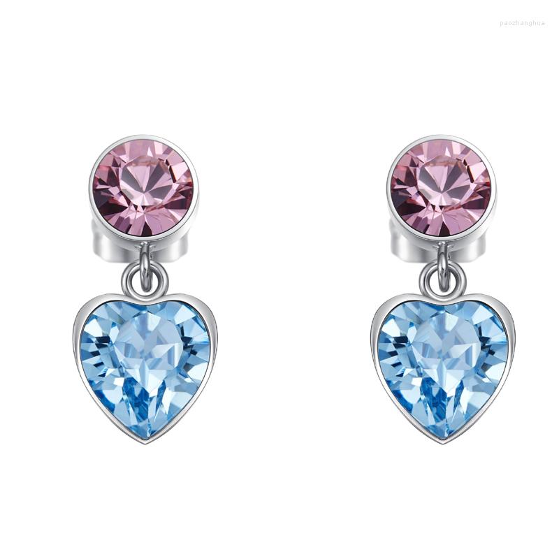 

Dangle Earrings COCOM Heart Shaped Drop Sparkling Crystal Mother's Day Gifts Fashion Jewelry For Mom Women Accessories