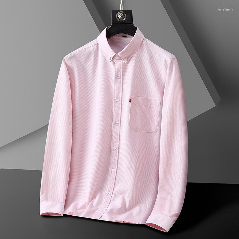 

Men's Casual Shirts Autumn Long Sleeve Loose Oxford Shirt For Attend A Wedding Slim Fit Solid Business Work Men Plus Size, Gray