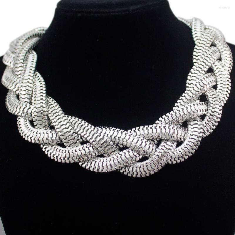 

Choker Silver Plated Egypt Cleopatra Bold Snake Braided Chain Statement Collar Bib Statment Necklace Jewelry