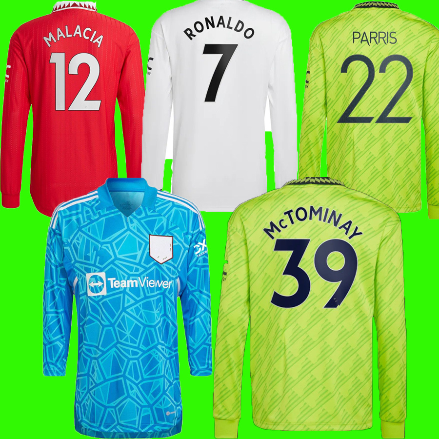 

22 23 MANS UTDs Long Sleeve United RONALDOS soccer jerseys 2022 Manchesters RASHFORD Shirt B.FERNANDES ANTONY Football Uniform tops tee jersey, 22 23 home+ucl