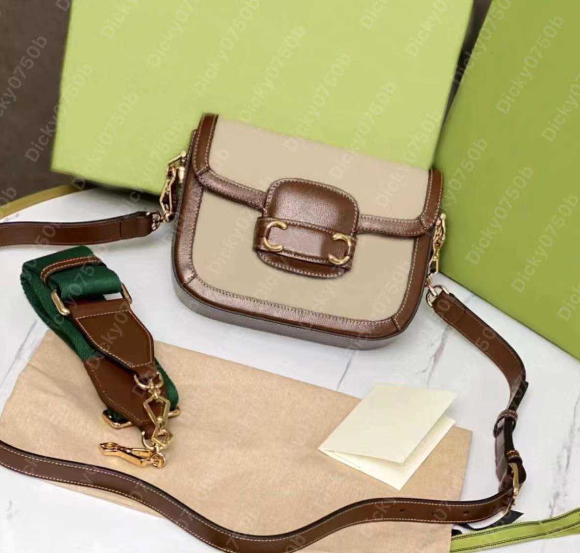 

1955 saddle vintage designer luxury bags high quality Wholesaler dicky0750b horsebit bag Shoulder Bag Handbags Women Genuine Leather, Ivory