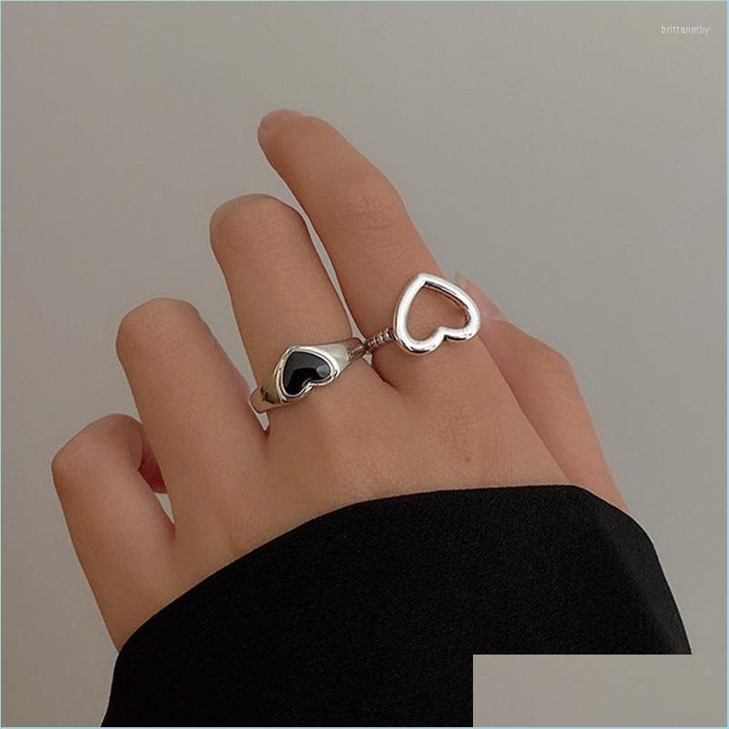 

Cluster Rings Cluster Rings Retro Love Ring Set Light Luxury Minority Exquisite Fashion Female Couple Index Finger Ringcluster Brit2 Dhnhh