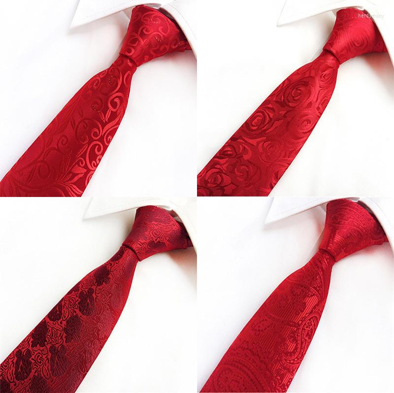 

Bow Ties SCST Brand Cravate Solid Red Men's Necktie 8cm Silk For Men Wedding Tie Slim Mens Bridegroom Neckties Gravata A110