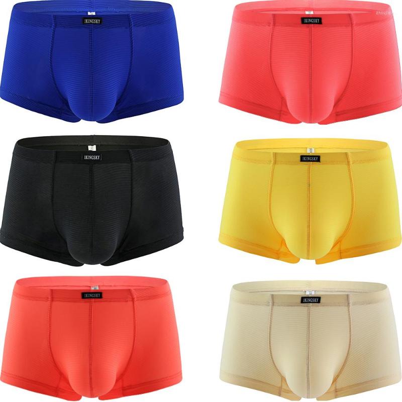 

Underpants IKingsky Men' Four Way Stretch Bulge Boxer Sexy Low Rise Shorts Soft Trunk, Black