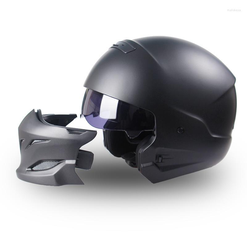 

Motorcycle Helmets Retro Protection Helmet Sports Detachable Personality Grimace Universal Safety Trusted Full Face, White