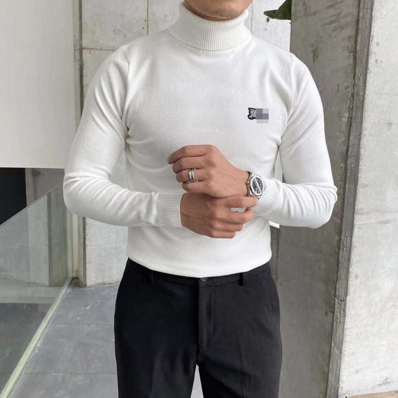 

Bb designer sweater mens wool Knitted pullover sweaters high neck Long sleeve sweatshirt tb War Horse Embroidery shirt, White