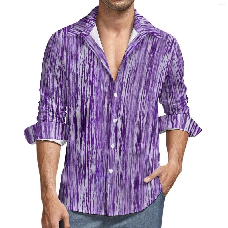 

Men's Casual Shirts Tie Dye Man Purple Hippy Print Shirt Long Sleeve Loose Y2K Blouses Spring Custom Tops Large Size, Style-4