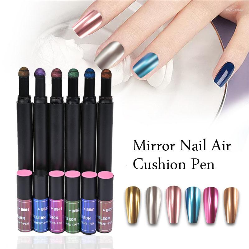 

Nail Glitter Mirror Air Cushion Magic Powder Convenience Pen 6 Colors Art Laser Effect Phantom Nails Pens Pigment Dust