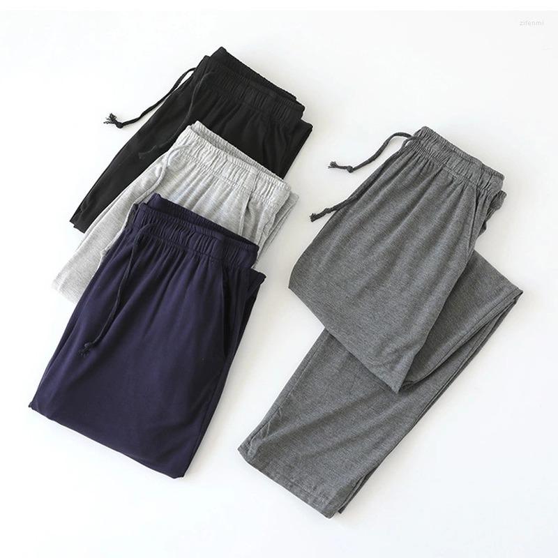 

Men's Sleepwear Men's Autumn Modal Pajamas Pants Loose Thin Home Leisure Sports Sleep Bottoms Wear Men Solid Loungewear, Black