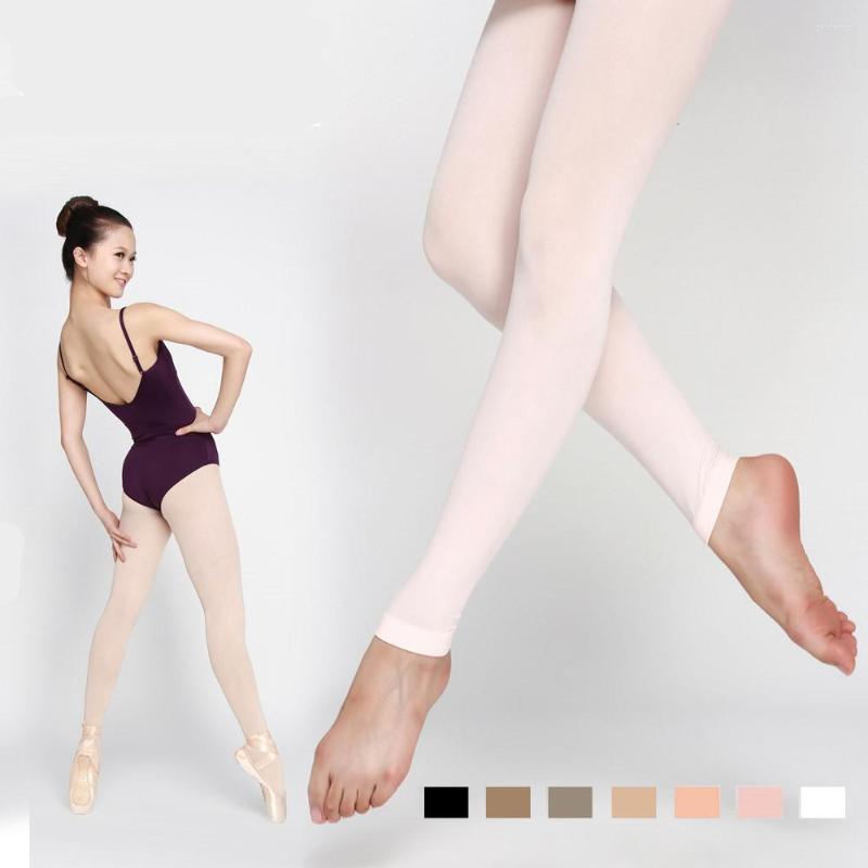 

Stage Wear Adult Soft Elastic Collant Women Ballet Footless Daily Tights W Waistband Cotton Gusset Dance Tap Modern Socks, Pink adult