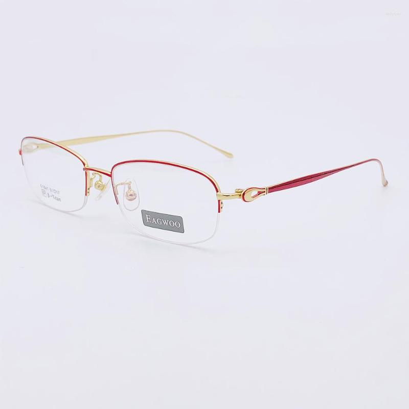 

Sunglasses Frames Eagwoo Pure Titanium Women Eyeglasses Half Rim Optical For Girl Female Glasses Super Light Designed