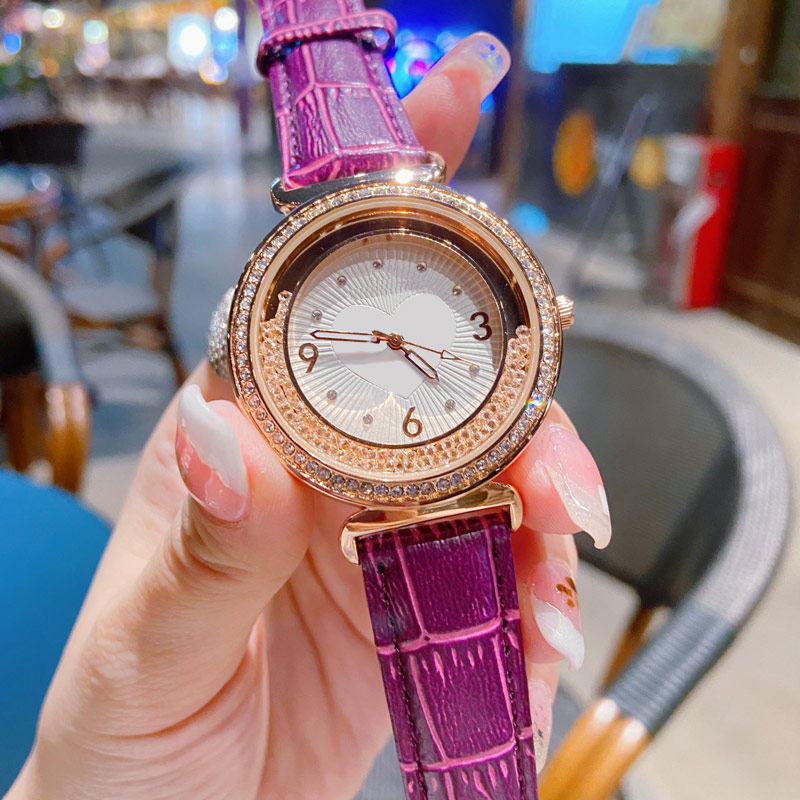 

Diamond women watches luxury brand designer fashion lady watch 35mm leather strap wristwatches for womens Christmas Valentine's Mother's Day Gift montre de luxe
