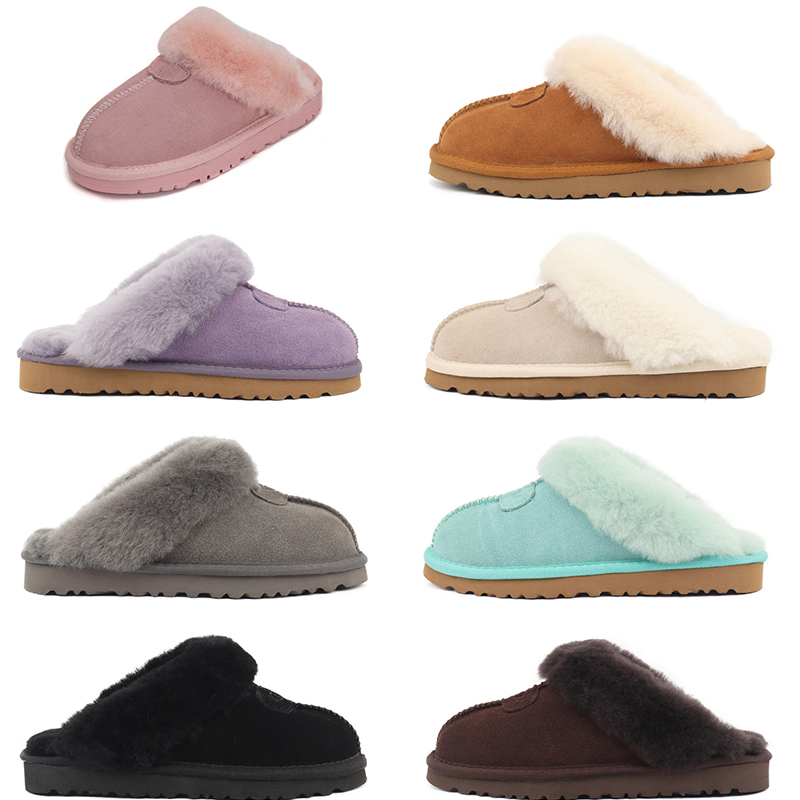 

Women warm fashion Cotton mop australia fur slippers white winter snow designer slide sandals No odor Resistance to cold
