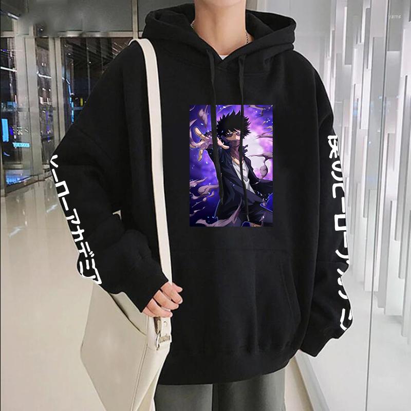 

Men's Hoodies Japan Cartoon My Hero Academia Hoodie Fun Dabi Fighting Printing Sweatshirt Ladies Winter Plush Fleece Pullover Unisx, Black