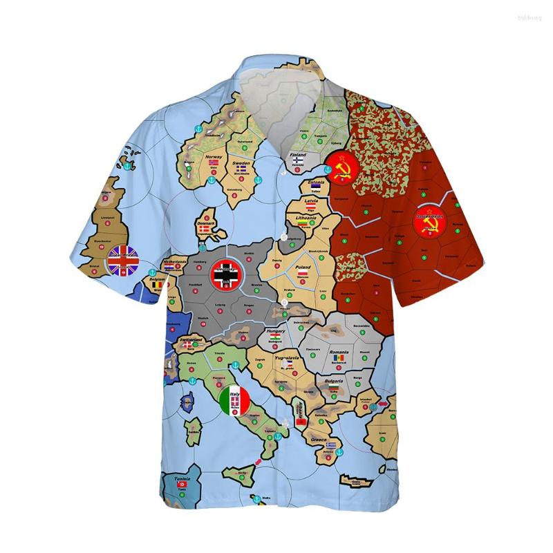

Men' Casual Shirts Jumeast 3d Retro Map Printed Hawaiian Shirt Men Short Sleeve Creative Trendy Streetwear Plus Size Fashion Loose Tops, 010