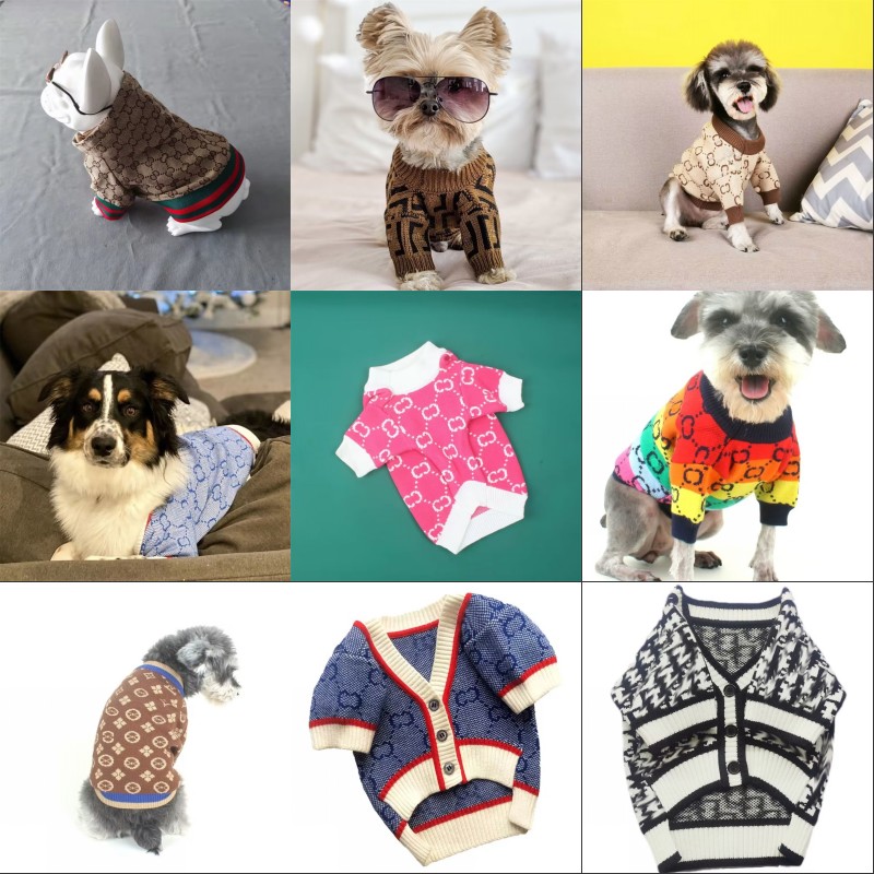 

Classic large designer dog coat dog apparel winter warm knitted sweater cat pets apparels fashion dog clothes for small dogs accessories special chirstmas gift, As show