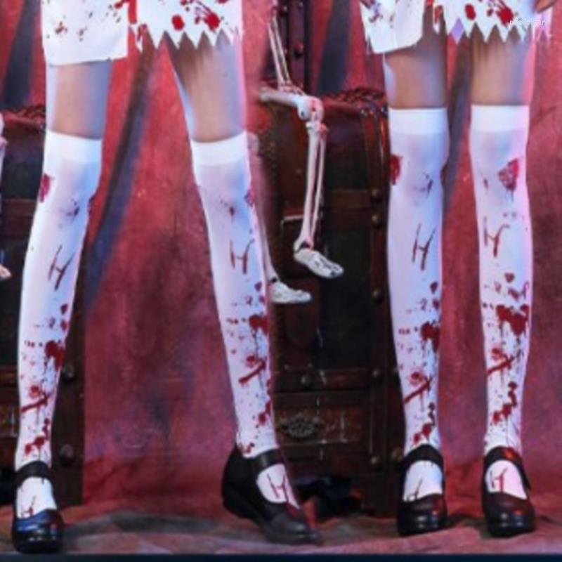 

Women Socks 1 Pair Halloween For Over The Knee Blood Stained Bloody Party Costume
