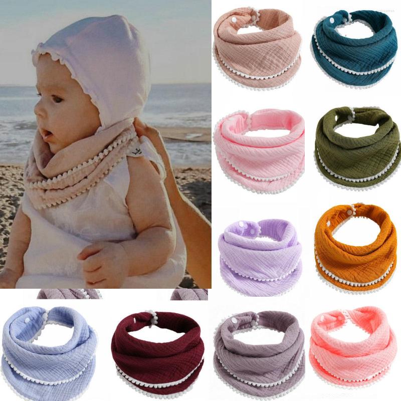

Hair Accessories Muslin Cotton Baby Bibs Cute Tassel Lace Saliva Towel Girls Boys Born Soft Snap Button Burp Cloths Feeding Drool Bib Scarf, 1pcs random