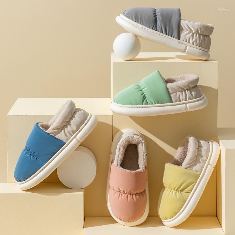 

Slippers Mntrerm 2022 Women's Cotton Winter Home Inside Thick Bottom Household Indoor Down Cloth Pvc Warm, Mn00628-gray