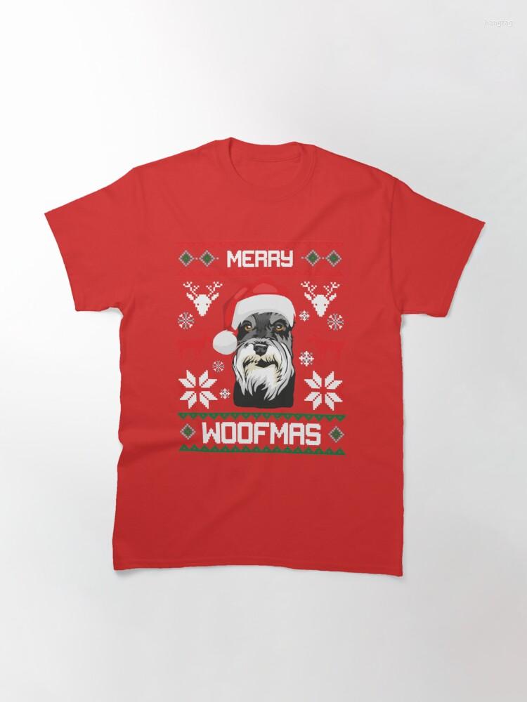 

Men' T Shirts Miniature Schnauzer Merry Woofmas Christmas Gift Classic T-Shirt, Yellow