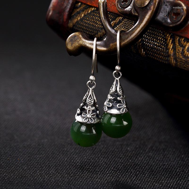 

Dangle Earrings Earings Fashion Jewelry 2022 Anniversary Plant Real 925 Sterling Natural Jade Drop Asymmetric For Women