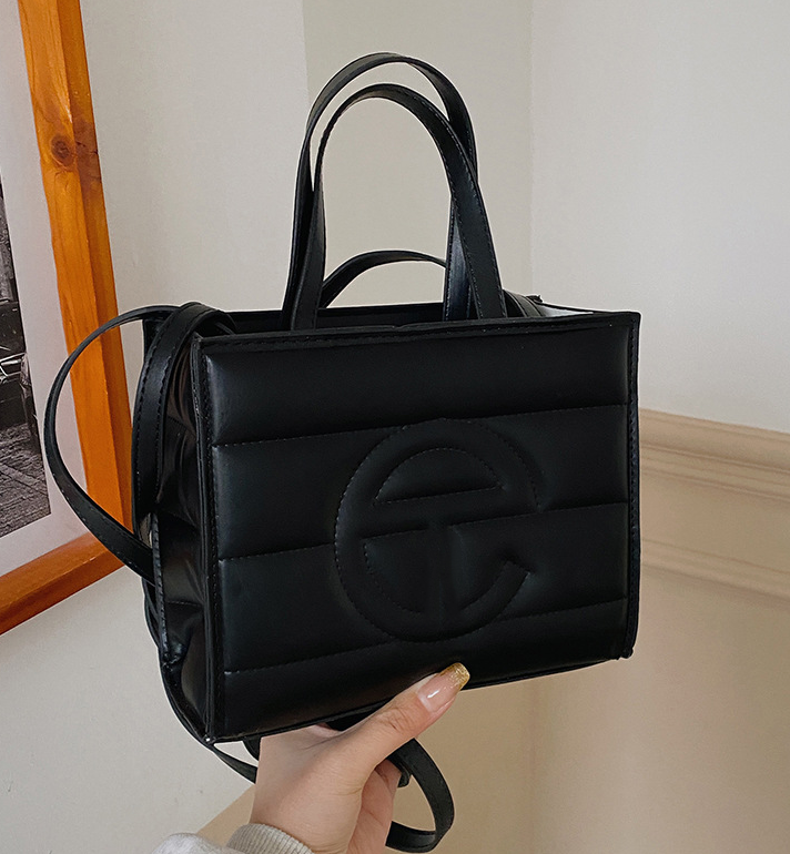 

Top Women's Bag Crossbody Bag Fashion Indentation Letter Solid Color Tote Ladies Minority All-Match, Aspic