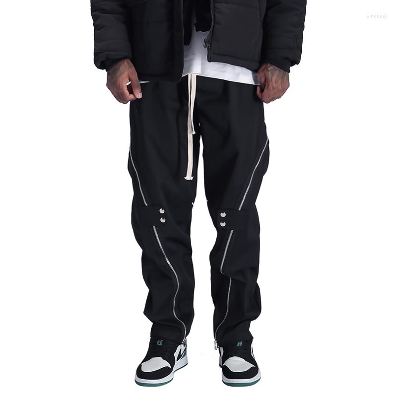 

Men's Pants Men Casual Techwear Streetwear Joggers Zipper Black Harem