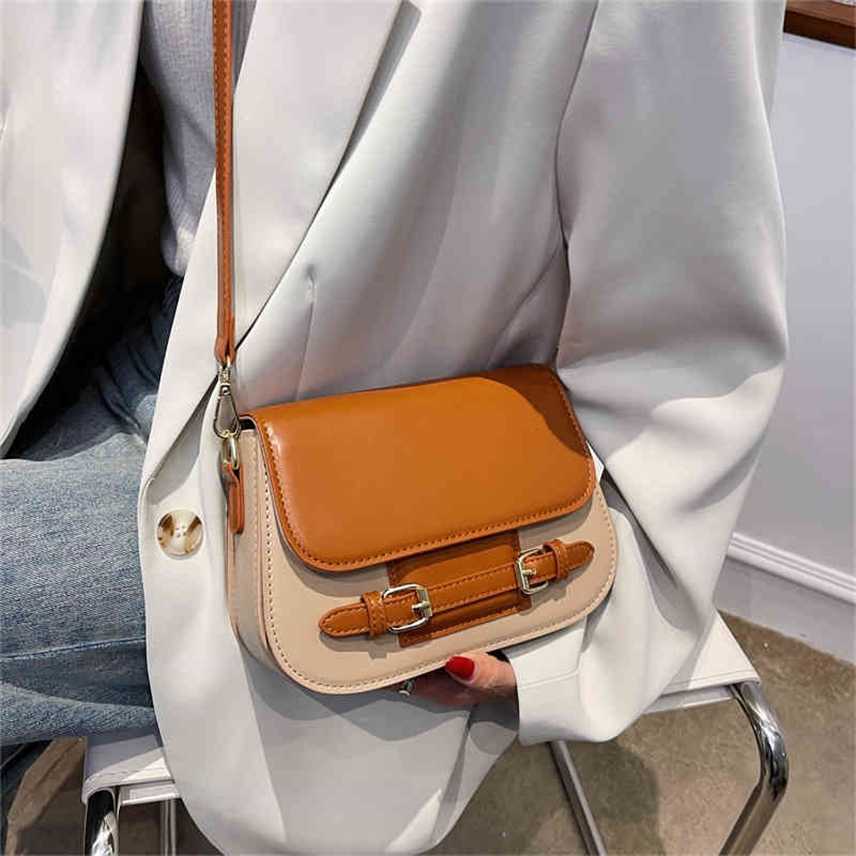 

Bags French minority bag women's 2022 new messenger contrast multi-layer one shoulder small square Purses, Black