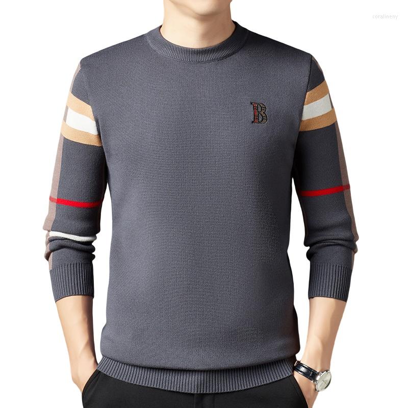 

Men's Sweaters Fall Winter England Style Sweater Men Luxury Fashion Knit Pullovers High End Mens Christmas Keep Warm Pull Homme, Black
